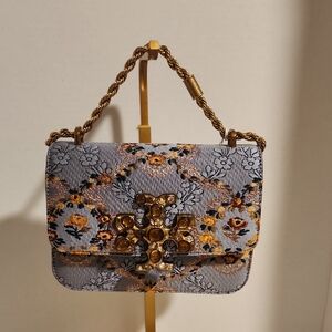 Tory Burch Eleanor Floral Brocade Crossbody Gold Hardware NWT